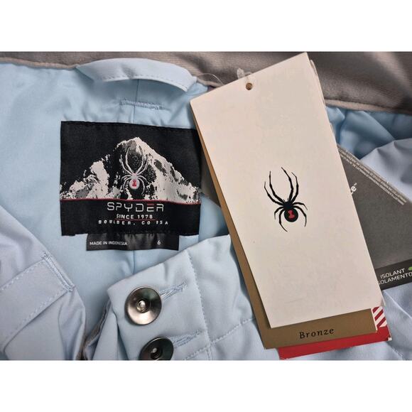 Spyder Women’s HOPE Insulated Ski Pants Size 6 Light Blue White Primaloft - Picture 5 of 13